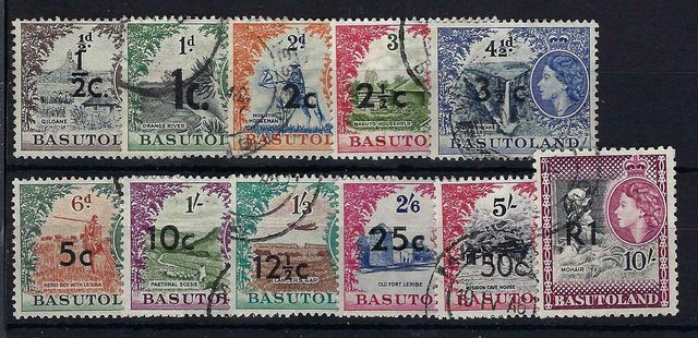 Image of Basutoland/Lesotho SG 58/68b FU British Commonwealth Stamp